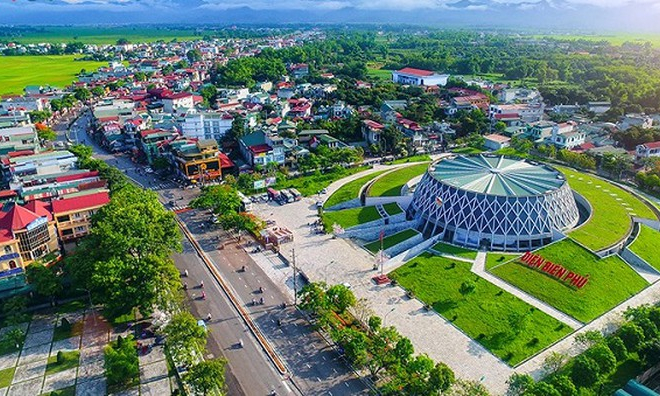 Một góc thành phố Điện Biên Phủ nhìn từ trên cao