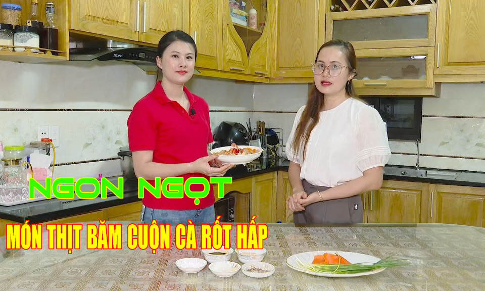 Ngon ngọt món thịt băm cuộn cà rốt hấp